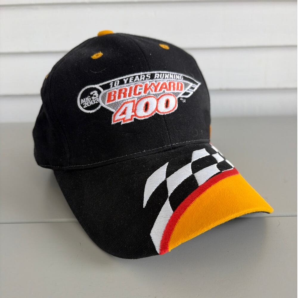 Brickyard 400 2003 Adjustable Black/Yellow Nascar Cap Like New Condition
